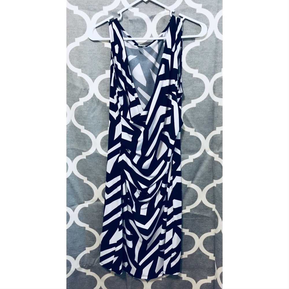 Worthington Plunging Neckline Mock Wrap Dress